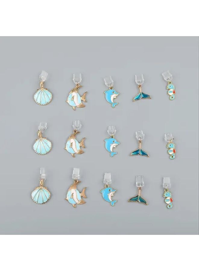 Aquatic Creatures Phone Dust Plugs For iPhone 5 14 5PCS Port Protectors Cute Design - Image 3